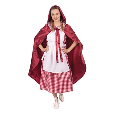 Image of Bristol Novelty AF172M Classic Riding Hood Female (Medium) Costume, Women, Red, White