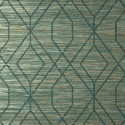 Image of CROWN Fusion Trellis Teal Wallpaper M1773