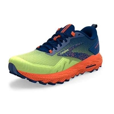 Image of BROOKS Men&#039;s Cascadia 17 Sneaker, Sharp Green/Navy/Firecracker, 8.5 UK