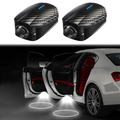 Image of SJHAZSL 2 Pcs Custom Logo Wireless Projector, Car Door Sill Welcome Lights, Led Light for All Models, Accept