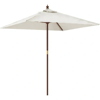 Image of vidaXL Garden Parasol with Wooden Pole Sand 198x198x231 cm
