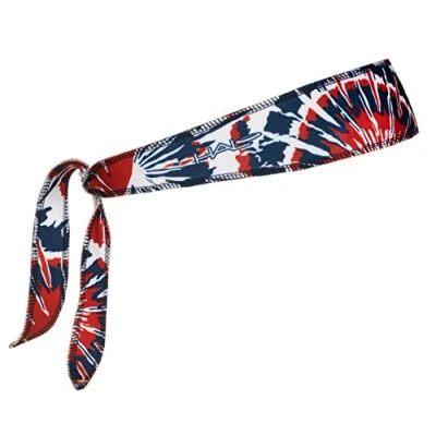 Image of Halo Headband I Custom Fit Tie Sweatband for Men and Women, No Slip with Moisture Wicking Dryline Fabric, Red White &amp; Blue Dye One Size