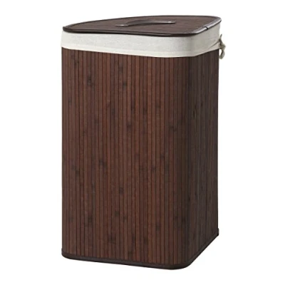 Image of Premier Housewares Kankyo Bamboo Corner Laundry Hamper, Natural, 35 x 57 cm