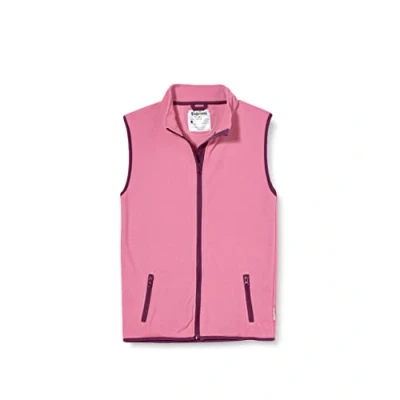 Image of Playshoes Unisex Kid&#039;s Fleece Vest Coloured Offset Gilet, Pink, 80