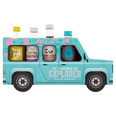 Image of Flavoured Gin Explorer Jeep Box Novelty Gift Set by Blue Tree Gifts.