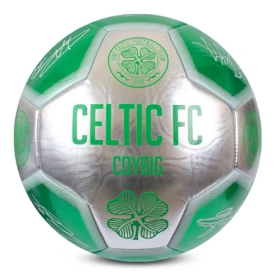 Image of Hy Pro Officially Licensed Celtic F.C. Signature Football Metallic, Size 5, The Bhoys, Training, Match, Merchandise, Collectible For Kids and Adults