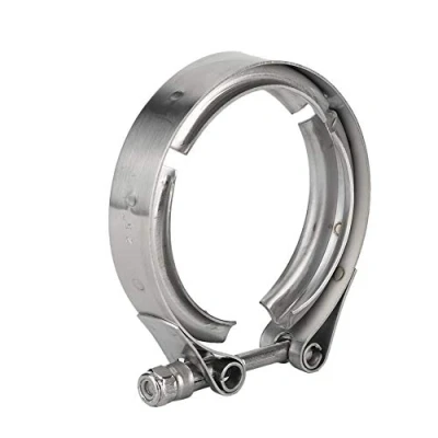 Image of Turbo Exhaust Clamp, Car V Band Flange Clamp Kit, Universal 2.5 Inch 63mm Auto Downpipe M6 Screw