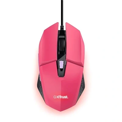 Image of Trust Gaming GXT 109P Felox Mouse with 6 Programmable Buttons, Advanced Software, Multicolour LED Lighting, 200 6400 DPI, 1.5m USB Cable, RGB Computer for PC, Laptop, Windows Pink