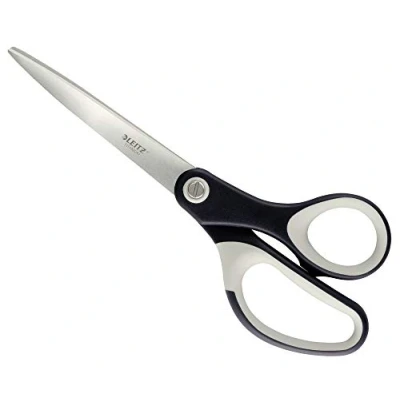 Image of Leitz Titanium Scissors, Right or Left Handed (Ambidextrous), 205 mm, Office Stationary, Ergonomic Handle, Black