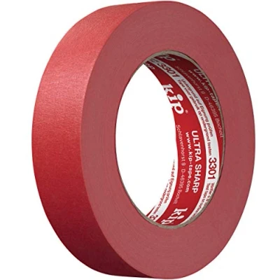 Image of kip Tape 3301 Ultra Sharp Masking Professional for Edges when Painting &amp; Varnishing 24mm x 50m Red