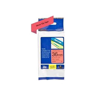 Image of Brother TZe 461 Labelling Tape Cassette, 36 mm (W) x 8 m (L), Laminated, Genuine Supplies Black on Red