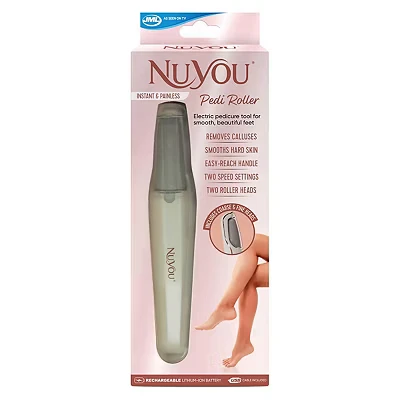 Image of JML NuYou Pedi Roller Electric Foot File Hard Skin Remover for Calluses, Cracked, Rough and Dry Pedicure Tools Heels, Toes Balls of Feet 2 Speeds, Coarse Fine Heads, LED Light