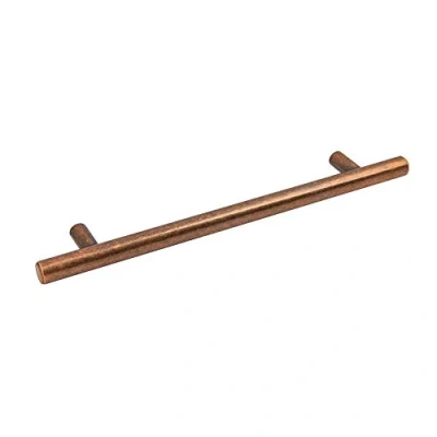 Image of FITTINGSCO Copper T Bar Pull Cabinet Handles, 128 / 160mm Hole Centre Fixings (160mm Centres)