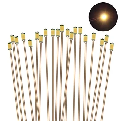 Image of Evemodel C0603WM 20pcs Pre soldered micro 0.1mm Copper Wired WARM WHITE SMD Led 0603 NEW