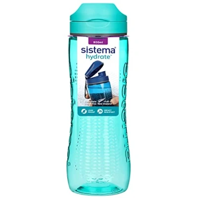 Image of Sistema Hydrate Tritan Active Sports Water Bottle 800 ml Leakproof BPA Free Recyclable with TerraCycle® Assorted Colours