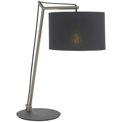 Image of Ravenna Table Lamp Matt Nickel Plate &amp; Black Cotton Fabric