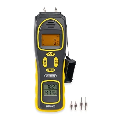 Image of General Tools Moisture Meter, Pin Type or Pinless, Temperature &amp; Humidity (MMH800)
