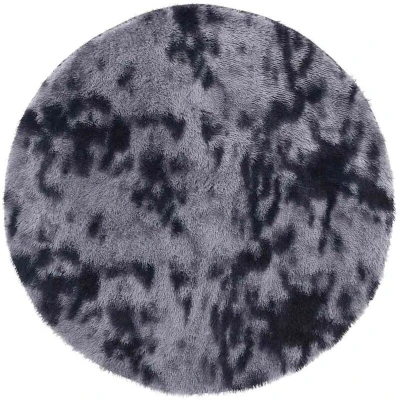 Image of vidaXL Shaggy Rug High Pile NAVARRA Dark Grey 240x240 cm Polyester