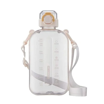 Image of Sports Water Bottle 750ml, Leakproof Drinks Bottle, Gym Waterbottle with Healthy Material for Travel Picnic Camping Hiking (Transparent)