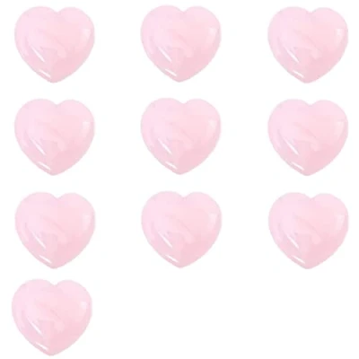 Image of 10pcs Heart Shaped Pink Crystal Rose Quartz Love Healing Worry Stone Reiki Balancing Semi Precious Facial Jade Massage Tool Home Decoration Gemstone Decor Gift Souvenir (2CM)