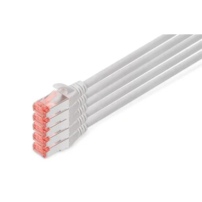 Image of Cat 6 S FTP Patch Cable LSZH, Copper, AWG 27/7, Grey, 15 m (Pack of 5 )