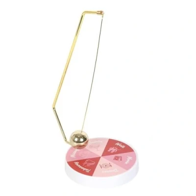 Image of Gold Tone Pendulum Decision Maker for Date Nights Fun Activity Spinner with 6 Options (Walk, Movie, Dinner, Takeaway, Massage, Drinks), Playful Pink &amp; Red Design, Compact Interactive Decor
