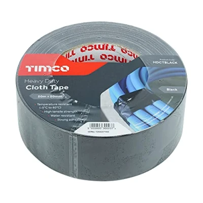 Image of TIMco HDCTBLACK Heavy Duty Cloth Tape 50mm x 50m Black