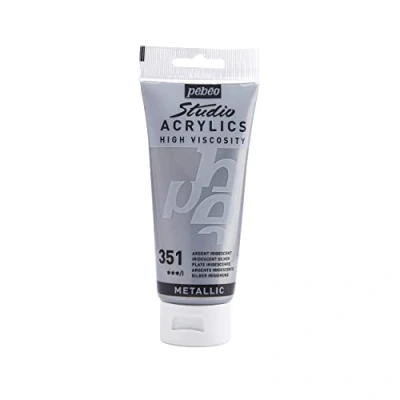 Image of Pébéo 832 351 Studio Acrylics Fine Acrylic Paint Silver Silver, 100 ml