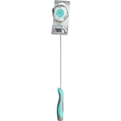 Image of Axus Decor Corner Paint Roller Ergonomic Grip &amp; Long Handle Immaculate S Finish with Universal Threaded Socket Chrome Plated Rod Ideal for Professional Painter&#039;s DIY Enthusiasts