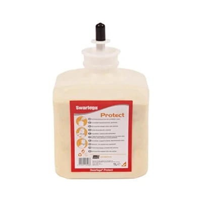 Image of Swarfega Protect Skin Protection Hand Cream For Very Dry Hands, Non Greasy Barrier Hands That Work Hard, Mechanics, Gardeners, DIY. Perfume Free, 1 Litre Cartridge