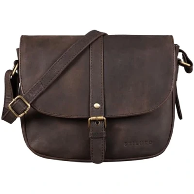 Image of STILORD &#039;Leni&#039; Womens Crossbody Bag Leather Purse Handbag Small Satchel Shoulder Vintage for Evening and Party in Genuine Leather, Colour:Nutmeg Brown