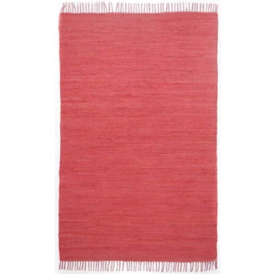Image of Theko Carpet, 100% Cotton, red, 90 x 160 cm