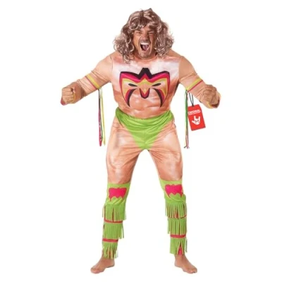 Image of Morph Ultimate Warrior Costume Men, WWE Adult, Wrestler Wrestling Costume, Fancy Dress Large