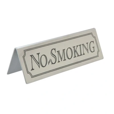 Image of No Smoking Table Sign Stainless Steel