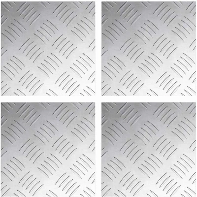 Image of vidaXL Aluminum Checker Plates 4 pcs Anti Slip 20x20 cm