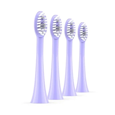 Image of Ordo Replacement Sonic Electric Toothbrush Heads with Pulse Technology for Teeth Cleaning Plaque Removal Silicone Polishing Deep Clean Bristles Adults Pack of 4 Brush Pearl Violet