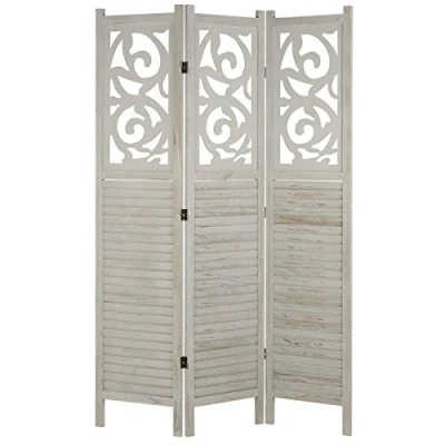 Image of Hartleys 3 Panel Decorative Wooden Room Divider Choice of Colour