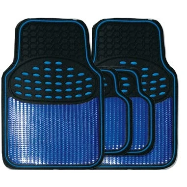 Image of Streetwize SWUXM5 Revelation Mat Set Metallic Anti Slip Car Mats Heavy Duty, All Weather Interior Accessory (Blue)