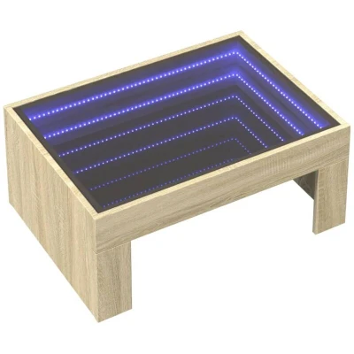 Image of vidaXL Coffee Table with Infinity LED Sonoma Oak 70x50x30 cm