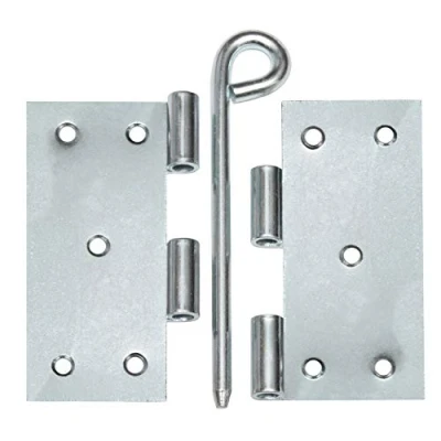Image of KeyMet 10 Backdrop Hinges, Pack of Square Door Hinges 100 x 2.0 mm with Removable Ring Pin, Silver, Modern Style, Galvanized Finish