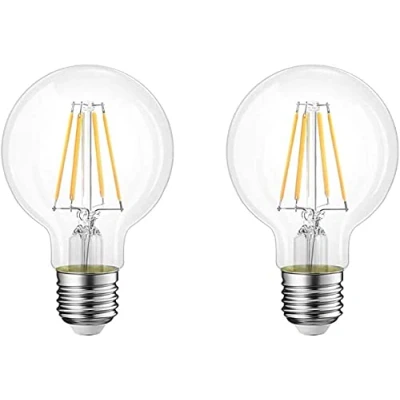 Image of Aiwerttes E27 Edison Screw 4W LED Globe G80 Bulb, 40 Watt Incandescent Bulb Equivalent, 2700K Warm White, 400 Lumens [Energy Class A+] Pack of 2