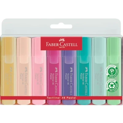 Image of Faber Castell 154681 Textliner Pastel Highlighter Pen (Pack of 8)