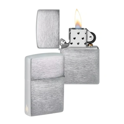 Image of Zippo Lighter, Metal, Brushed Chrome, One Size