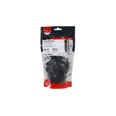 Image of 3x TIMCO Drywall Screws Fine Thread PH Bugle Black 00090DRYB Pack of 70
