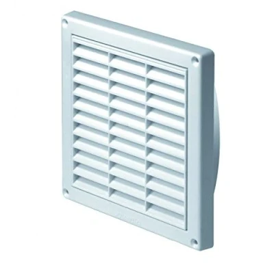 Image of Round Ducting Ventilation Cover 110mm White Air Vent Grille 165mm x with Fly Screen / Mesh T10