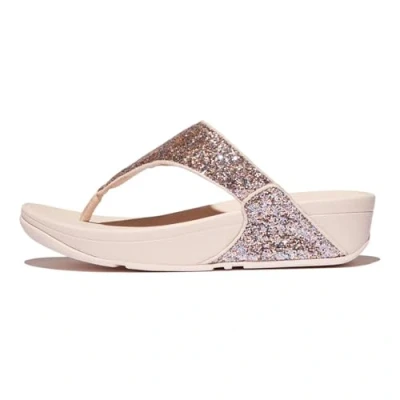 Image of Fitflop Women&#039;s LULU Multi Tonal Glitter Toe Post Sandals, Pink, 6 UK