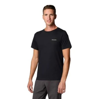 Image of Columbia Rapid RIDGE BACK Graphic TEE Print Tshirt, Men&#039;s, Size: Small, Black