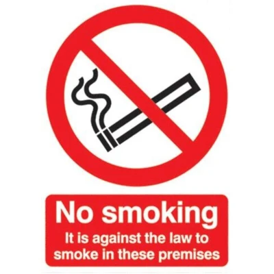 Image of Sitesafe NO Smoking It is Against The Law Rigid PVC Sign 148 x 210mm