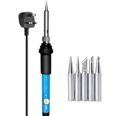 Image of Electric Soldering Iron, Temperature Adjustable Welding Iron Gun with 5 Precision Tip