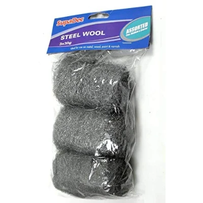 Image of Pack of 3 Assorted Rolls 30g Wire (Steel) Wool.